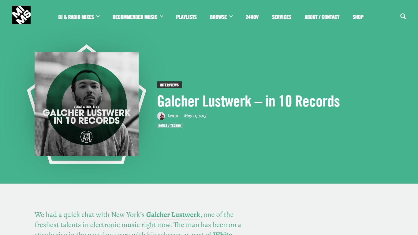 Galcher Lustwerk - in 10 Records | Music Is My Sanctuary