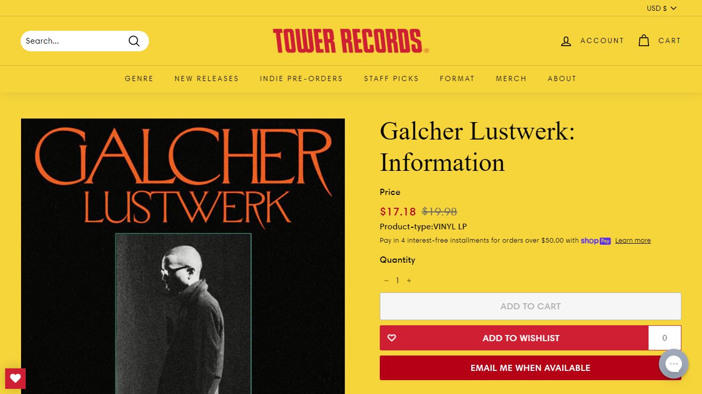 Galcher Lustwerk: Information – Tower Records